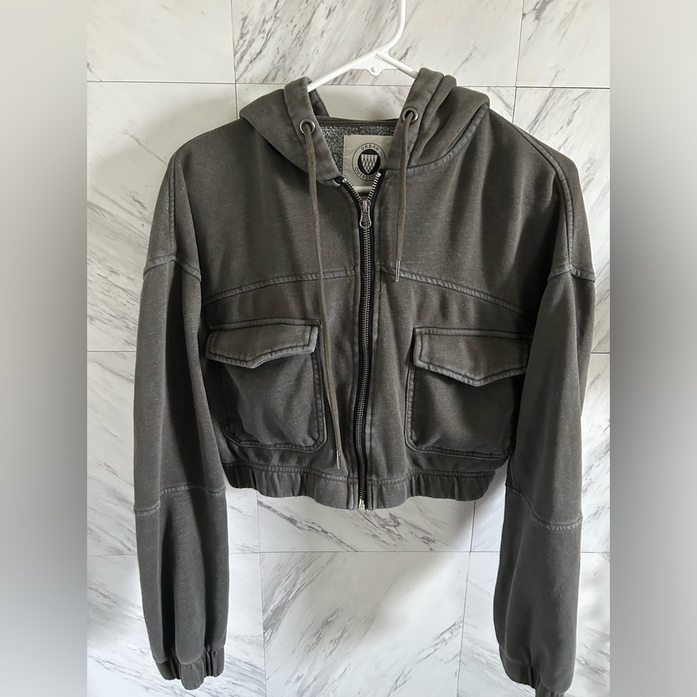 Urban Outfitters Zipped Cropped Hoodie